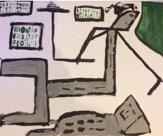 A Digital Product of "An Artificial Intelligence Robot" Painting Originally made in 2016 by Joseph Evaldi