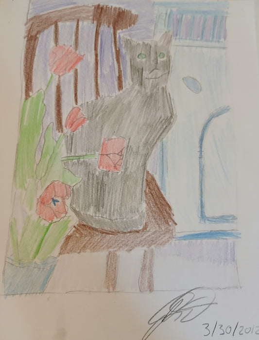 Black Cat Digital Artwork by artist Joseph Evaldi Originally made in 2012