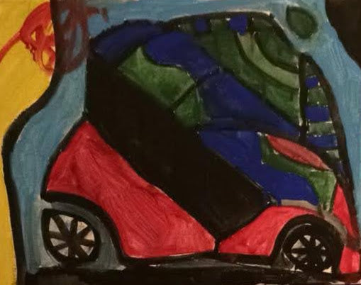 Digital Product of a Black and Red Car Painting done in 2016 by Joseph Evaldi