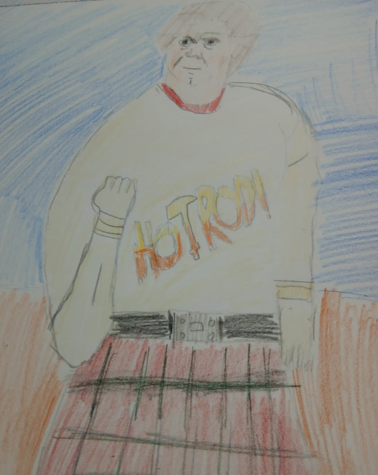 "Fan Art" of The "Hot Rod" Rowdy Roddy Piper made in 2024 by Joseph Evaldi